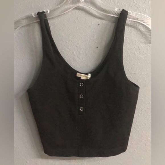 Bozzolo Tops - Bozzolo Black Crop Top size S/M